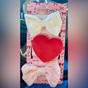 Red Heart, White, and Pink Headwraps